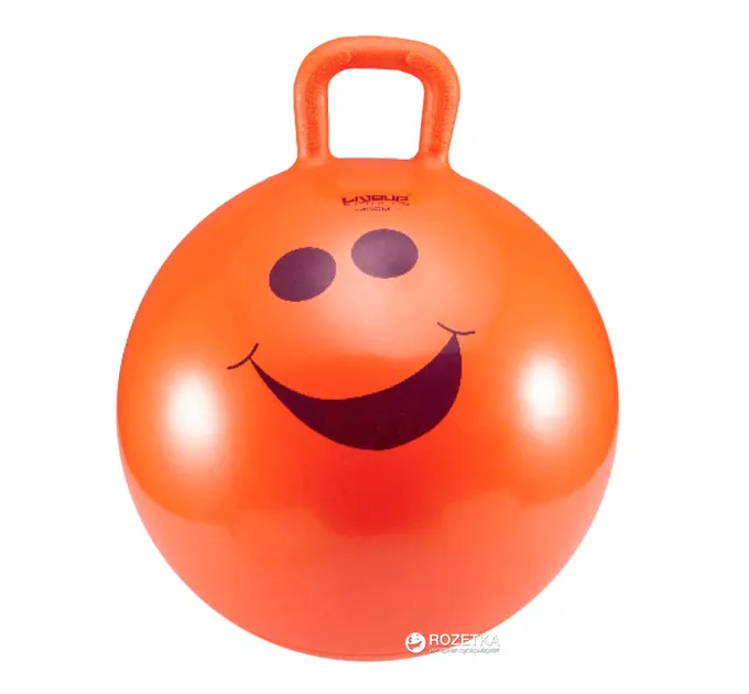 Фітбол дитячий з ручкою LiveUP Hopping ball помаранчевий 45см LS3220