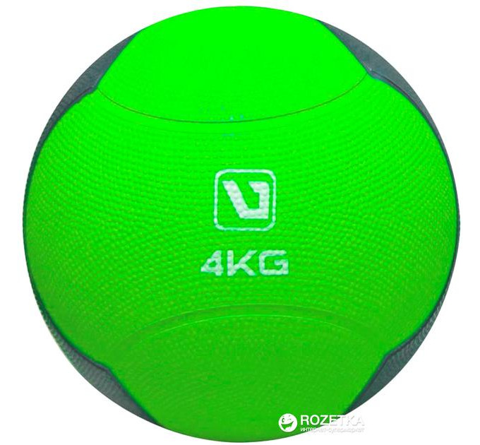 Медбол LiveUp MEDICINE BALL салатовий, сірий Уні 4кг-216мм LS3006F-4