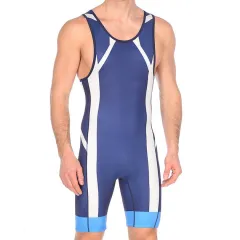 Трико борцівське Asics Wrestling Singlet Синій, Білий, Блакитний XS (157516-0050)