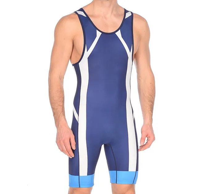 Трико борцівське Asics Wrestling Singlet Синій, Білий, Блакитний XS (157516-0050)