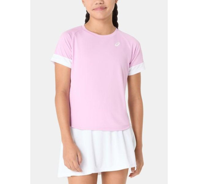 Дитяча Футболка Asics GIRLS TENNIS SS TOP Білий Рожевий 128-137 (2044A045-701 128-137)