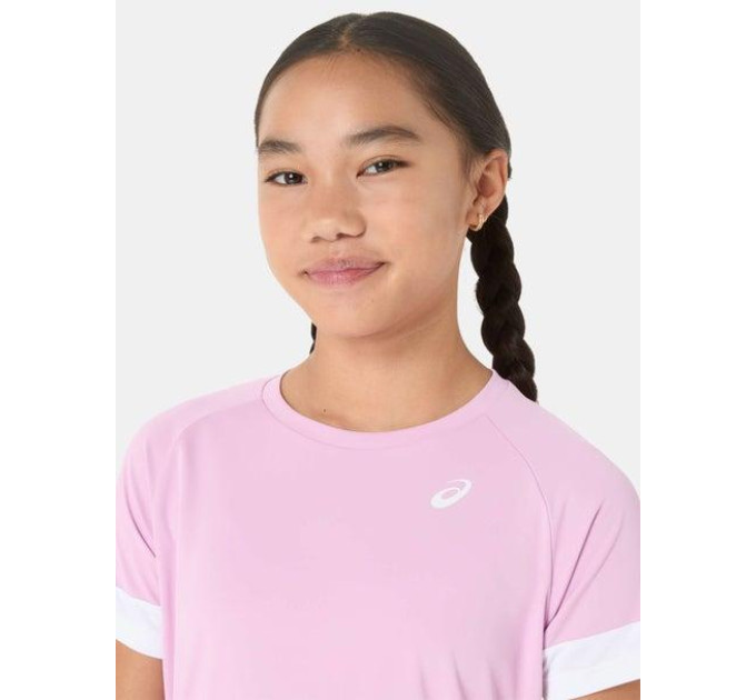 Дитяча Футболка Asics GIRLS TENNIS SS TOP Білий Рожевий 137-147 (2044A045-701 137-147)