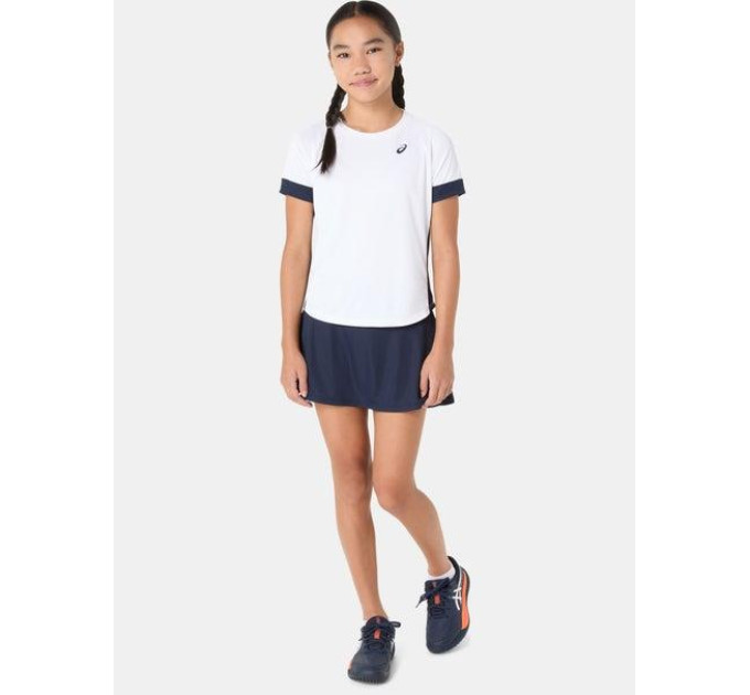 Дитяча Футболка Asics GIRLS TENNIS SS TOP Білий Темно-синій 128-137 (2044A045-101 128-137)