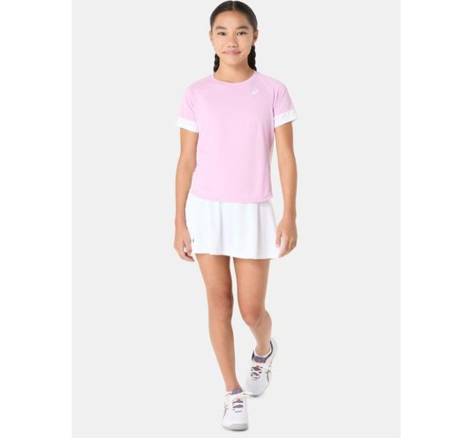 Дитяча Футболка Asics GIRLS TENNIS SS TOP Білий Рожевий 122-128 (2044A045-701 122-128)