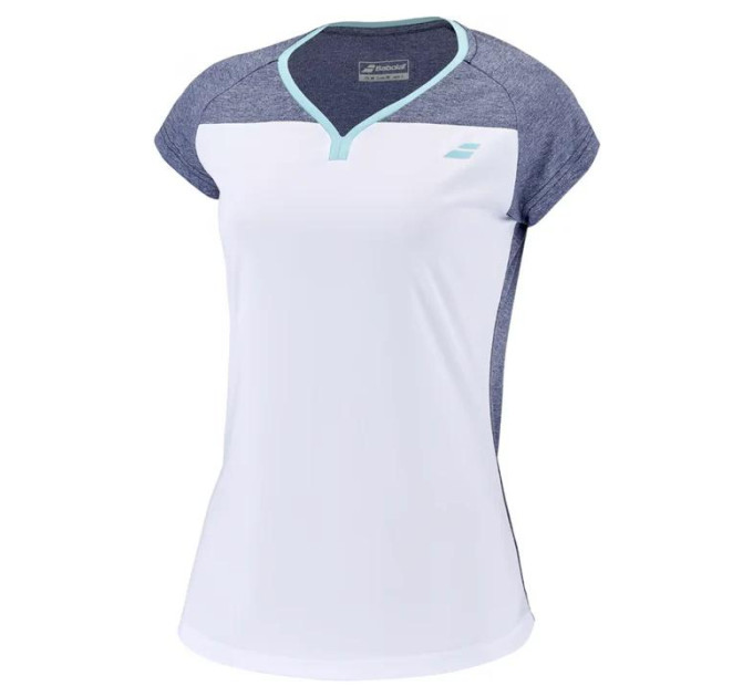 Футболка дит. Babolat PLAY CAP SLEEVE TOP GIRL WHITE/BLUE HEATHER (6-8) 3GTE011-1079 6-8