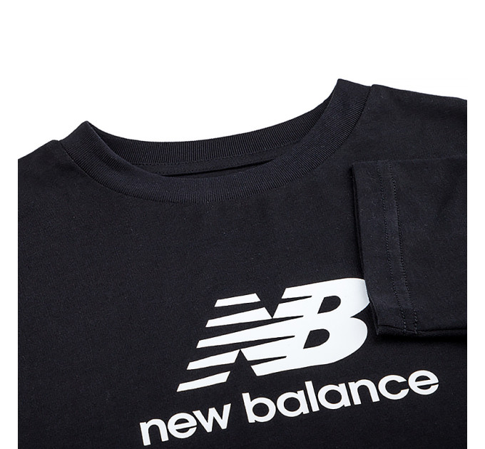 Дитяча Футболка New Balance Essentials Stacked Logo Jersey Чорний S (YT31541BK)