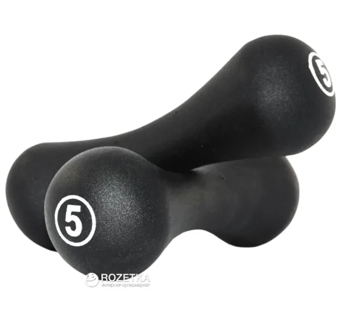 Гантелі неопренові пара LiveUP Neoprene dumbbell чорний 2х5кг LS2002-B5 Гантелі неопренові пара LiveUP Neoprene dumbbell чорний 2х5кг LS2002-B5
