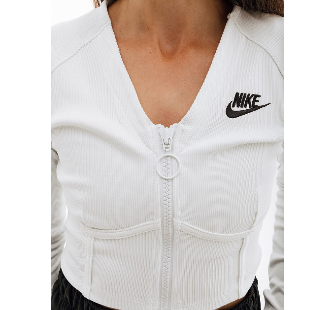 Жіноча Кофта Nike W NSW LS TOP RIB SW Білий L (7dFJ5220-121 L)
