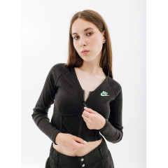 Жіноча Кофта Nike W NSW LS TOP RIB SW Чорний L (7dFJ5220-010 L)