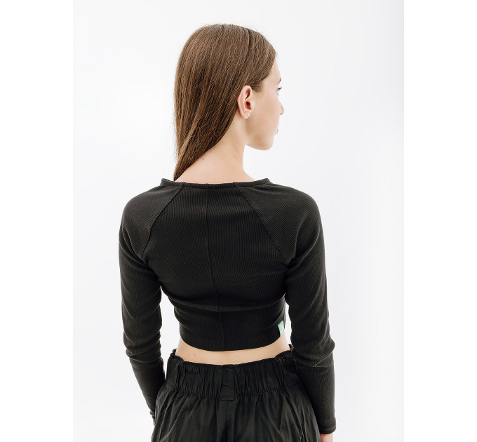 Жіноча Кофта Nike W NSW LS TOP RIB SW Чорний L (7dFJ5220-010 L)