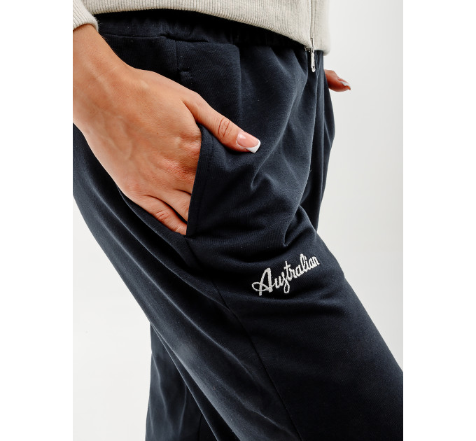 Жіночий Костюм AUSTRALIAN GOLD TAPE ELASTIC FLEECE TRACKSUIT Чорний Білий S (7dLSDTU0073-30M S)