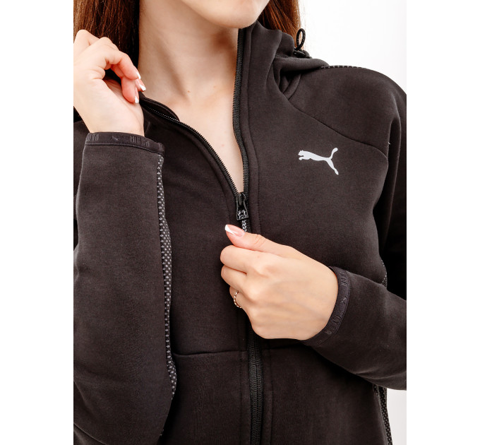 Жіноча Кофта Puma EVOSTRIPE Full-Zip Hoodie Чорний XS (7d67607301 XS)