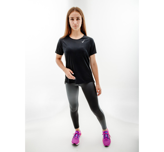 Жіночі Легінси Nike W NK DF FST MR 7/8 TGHT SNL NV Чорний L (7dDX0950-010 L)