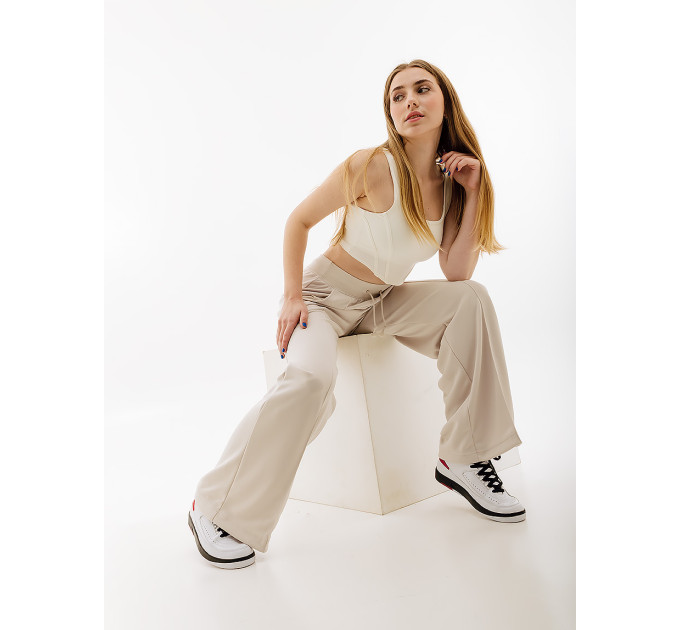 Жіночі Штани Nike HR WIDE PANT Бежевий S (7dFB8490-104 S)