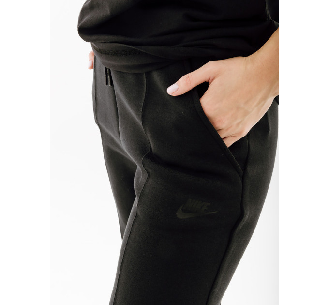 Жіночі Штани Nike W TCH FLC MR JGGR Чорний S (7dFB8330-010 S)