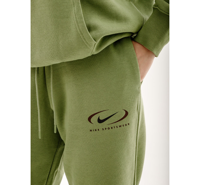 Жіночі Штани Nike NS PHNX FLC HR OS PANT PRNT Зелений M (7dFN7716-386 M)