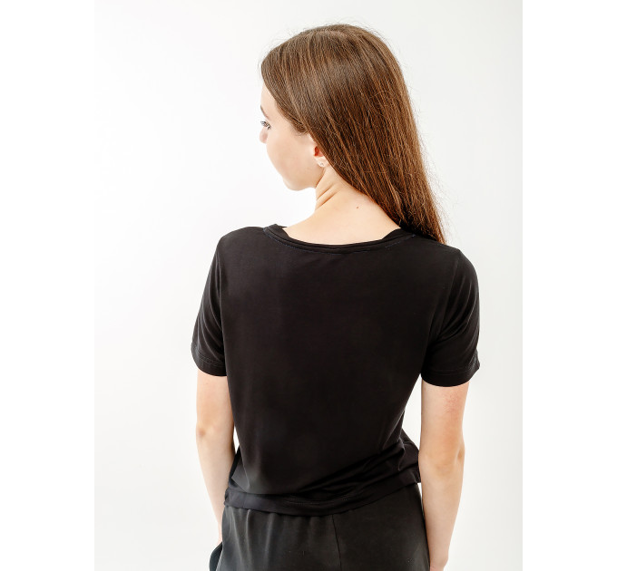 Жіноча Футболка AUSTRALIAN LOGO FLOWERS TEE JERSEY V Чорний 2XL (7dLSDTS0027-003 2XL)