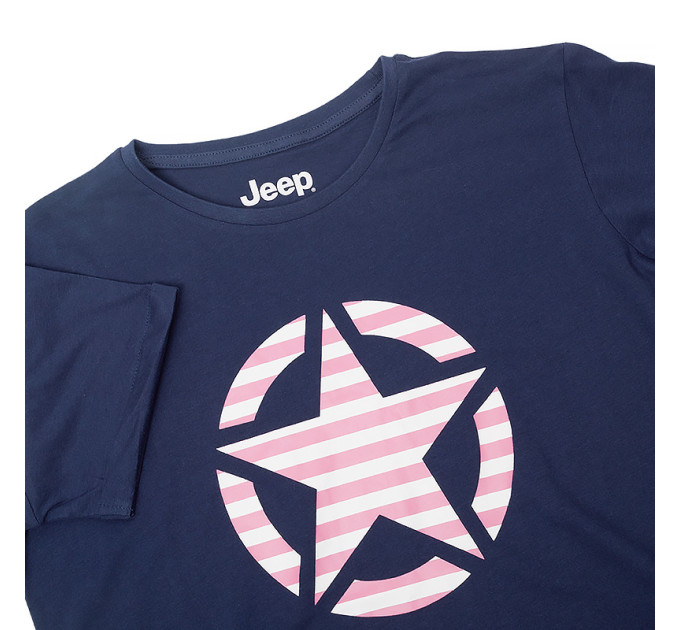 Жіноча Футболка JEEP T-SHIRT OVERSIZE STAR Striped Print Turn Синій S (O102613-A184 S)