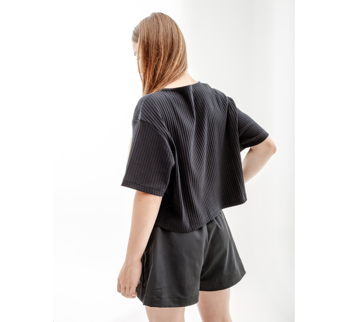 Жіноча Футболка Nike W NSW RIB JRSY SS TOP Чорний L (7dDV7870-010 L)