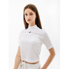 Жіноча Футболка Nike W NSW ESSNTL RIB MOCK SS TOP Білий XS (7dDV7958-100 XS)