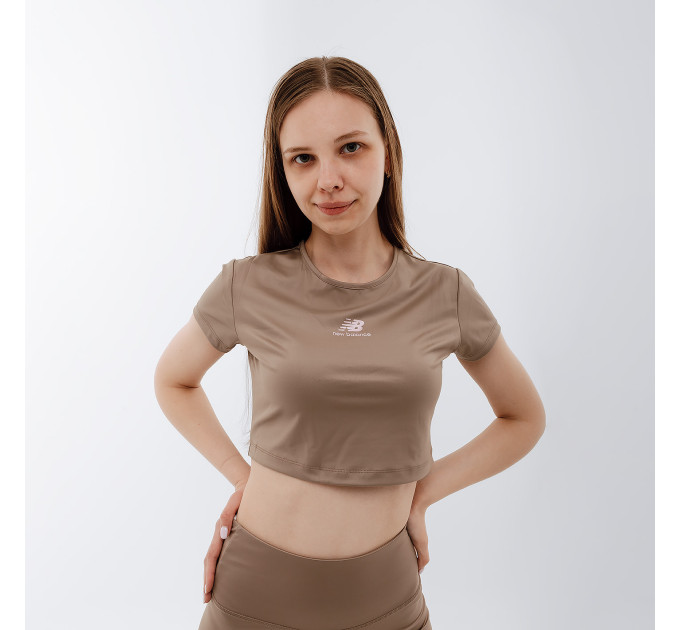 Жіноча Футболка New Balance Athletics Pearl Коричневий S (WT31556MS)