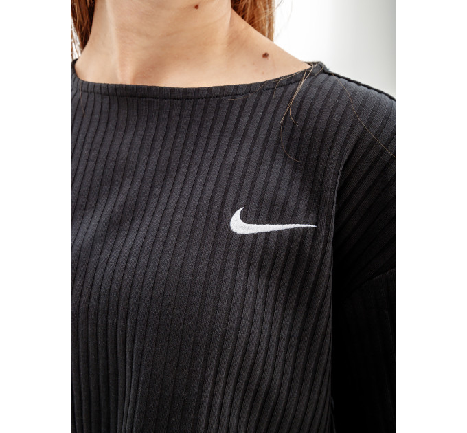 Жіноча Футболка Nike W NSW RIB JRSY SS TOP Чорний M (7dDV7870-010 M)