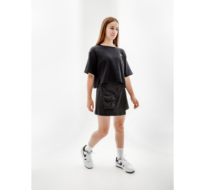 Жіноча Футболка Nike W NSW RIB JRSY SS TOP Чорний M (7dDV7870-010 M)