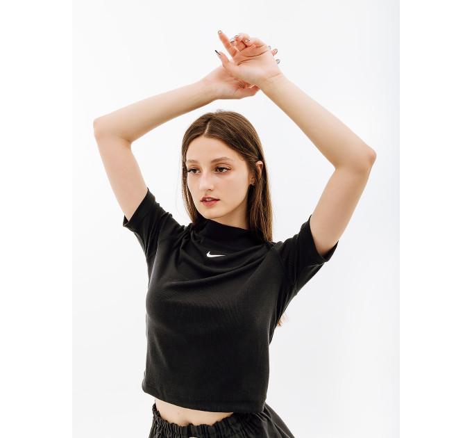 Жіноча Футболка Nike W NSW ESSNTL RIB MOCK SS TOP Чорний L (7dDV7958-010 L) Жіноча Футболка Nike W NSW ESSNTL RIB MOCK SS TOP Чорний L (7dDV7958-010 L)