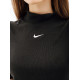 Жіноча Футболка Nike W NSW ESSNTL RIB MOCK SS TOP Чорний L (7dDV7958-010 L)