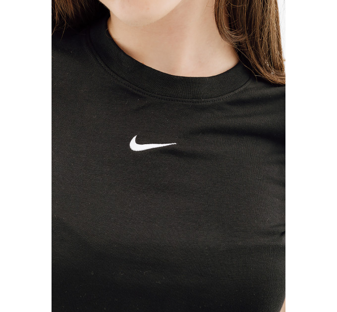 Жіноча Футболка Nike W NSW TEE ESSNTL SLIM CRP LBR Чорний L (7dFB2873-010 L)