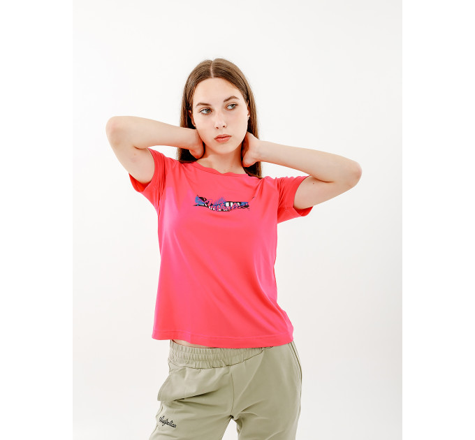 Жіноча Футболка AUSTRALIAN LOGO FLOWERS TEE JERSEY V Рожевий XL (7dLSDTS0027-227 XL)