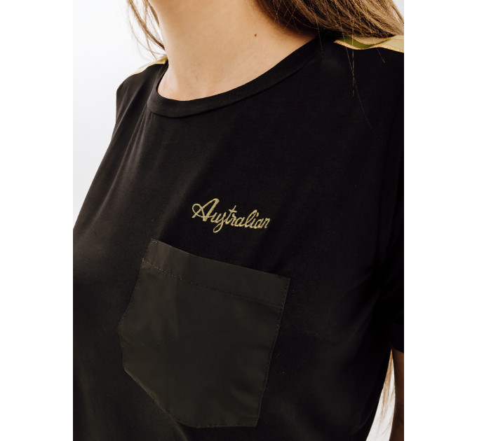 Жіноча Футболка AUSTRALIAN GOLD TAPE JERSEY V TEE Чорний 2XL (7dLSDTS0028-003 2XL)