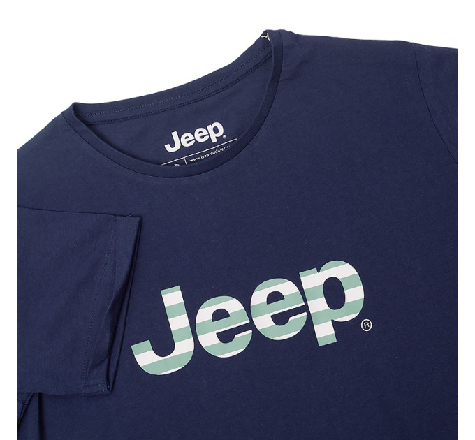 Жіноча Футболка JEEP T-SHIRT OVERSIZE Striped Print Turn Синій M (O102611-A184 M)