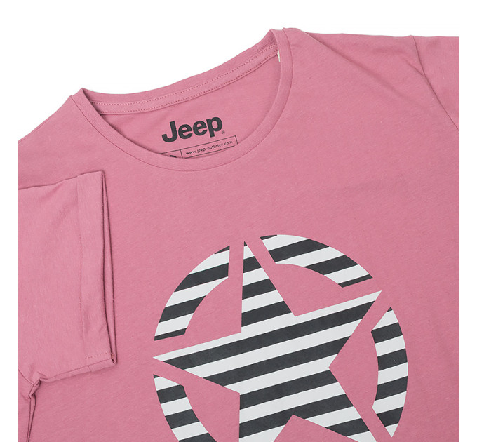 Жіноча Футболка JEEP T-SHIRT OVERSIZE STAR Striped Print Turn Фіолетовий L (O102613-P490 L)