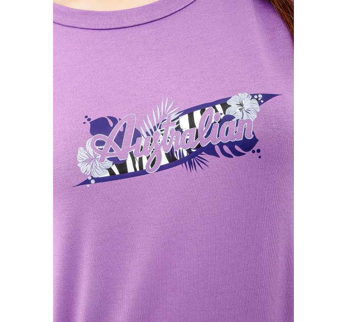 Жіноча Футболка AUSTRALIAN LOGO FLOWERS TEE JERSEY V Лавандовий L (7dLSDTS0027-768 L)
