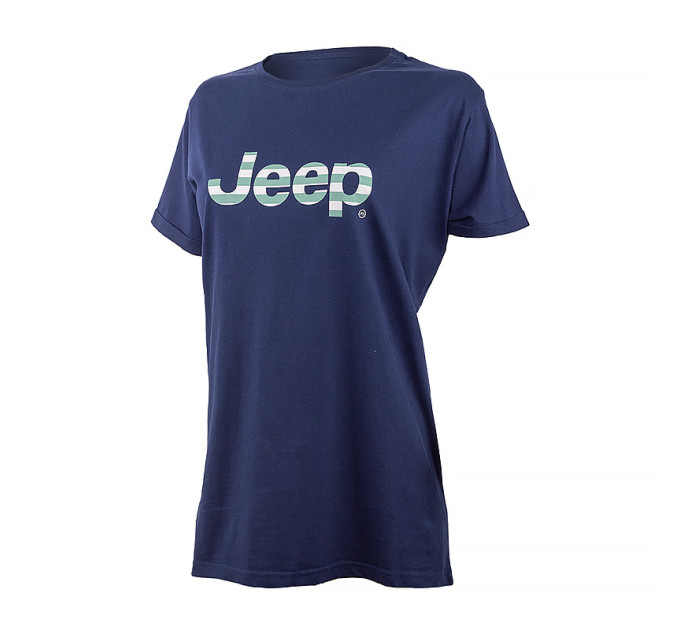 Жіноча Футболка JEEP T-SHIRT OVERSIZE Striped Print Turn Синій S (O102611-A184 S)
