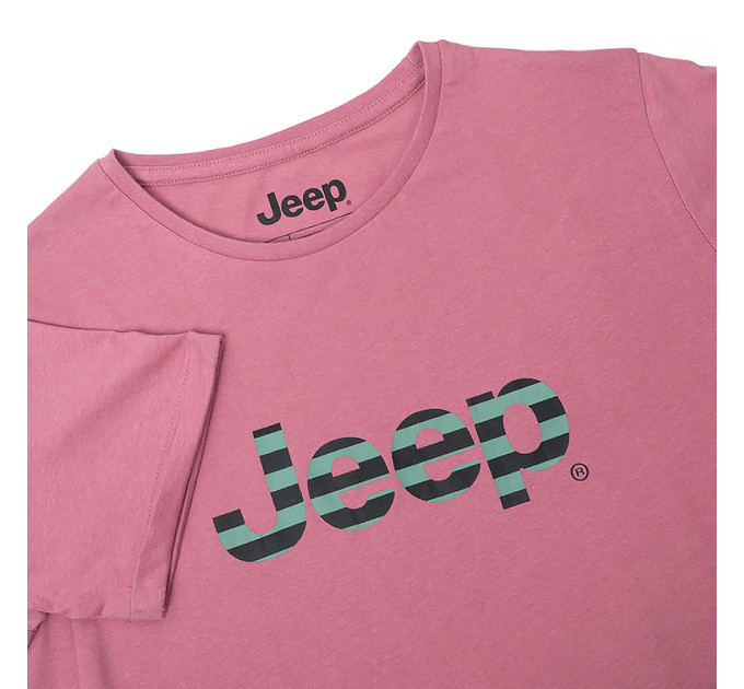 Жіноча Футболка JEEP T-SHIRT OVERSIZE Striped Print Turn Фіолетовий L (O102611-P490 L)