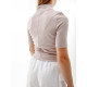 Жіноча Футболка Nike W NSW ESSNTL RIB MOCK SS TOP Бежевий S (7dDV7958-272 S)