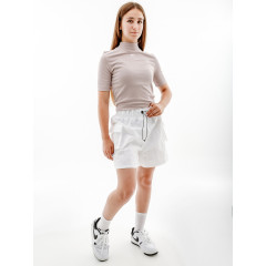 Жіноча Футболка Nike W NSW ESSNTL RIB MOCK SS TOP Бежевий XS (7dDV7958-272 XS)