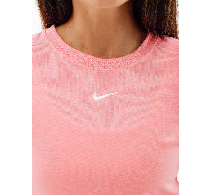 Жіноча Футболка Nike W NSW TEE ESSNTL SLIM CRP LBR Рожевий L (7dFB2873-611 L)