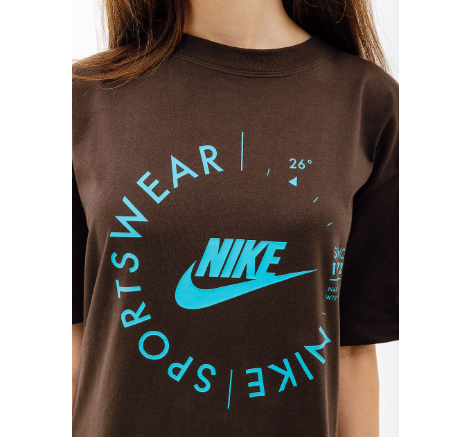 Жіноча Футболка Nike W NSW TEE BF PRNT SU Чорний M (7dFD4235-220 M)