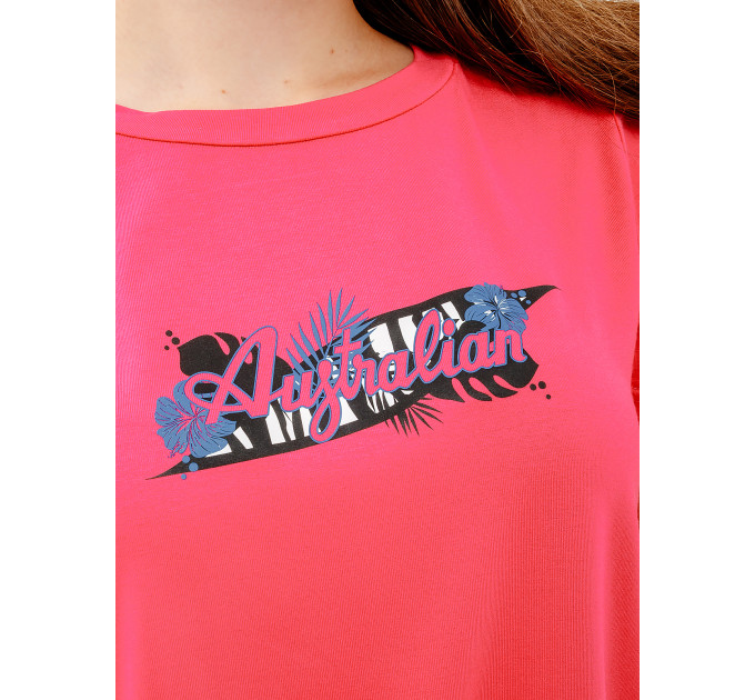 Жіноча Футболка AUSTRALIAN LOGO FLOWERS TEE JERSEY V Рожевий 2XL (7dLSDTS0027-227 2XL)