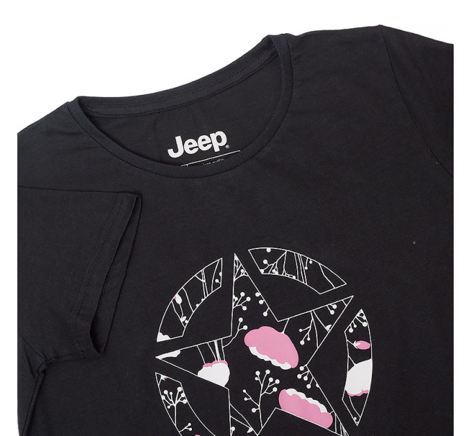 Жіноча Футболка JEEP T-SHIRT STAR Botanical Print J22W Чорний S (O102614-B000 S)
