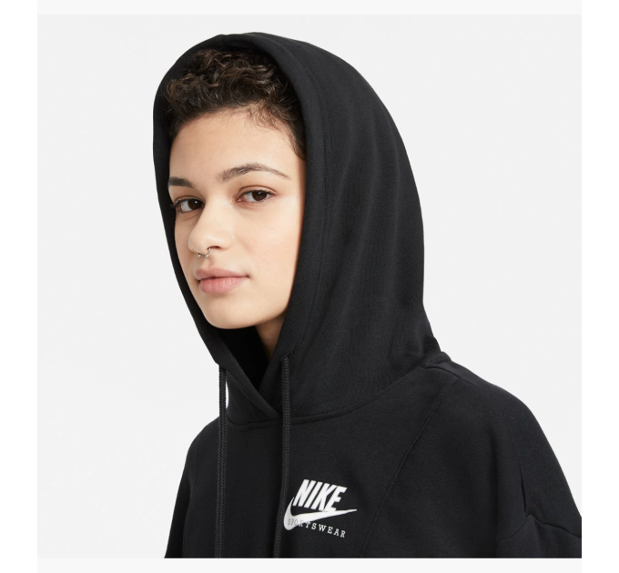 Жіноче Худі Nike W NSW HERITAGE HOODIE FLC Чорний M (7dCZ8604-010 M)