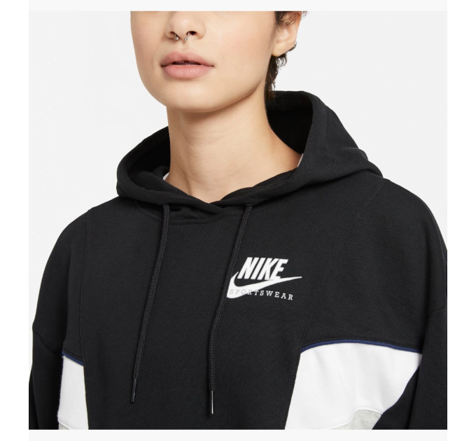 Жіноче Худі Nike W NSW HERITAGE HOODIE FLC Чорний M (7dCZ8604-010 M)