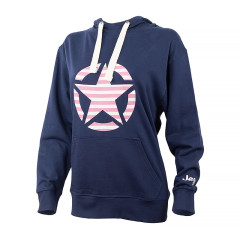 Жіноче Худі JEEP HOODED OVERSIZE SWEATSHIRT STAR Striped Print Синій L (O102608-A184 L)