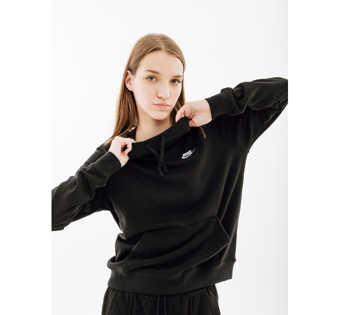 Жіноче Худі Nike CLUB HOODIE STD Чорний XS (7dDQ5415-010 XS)