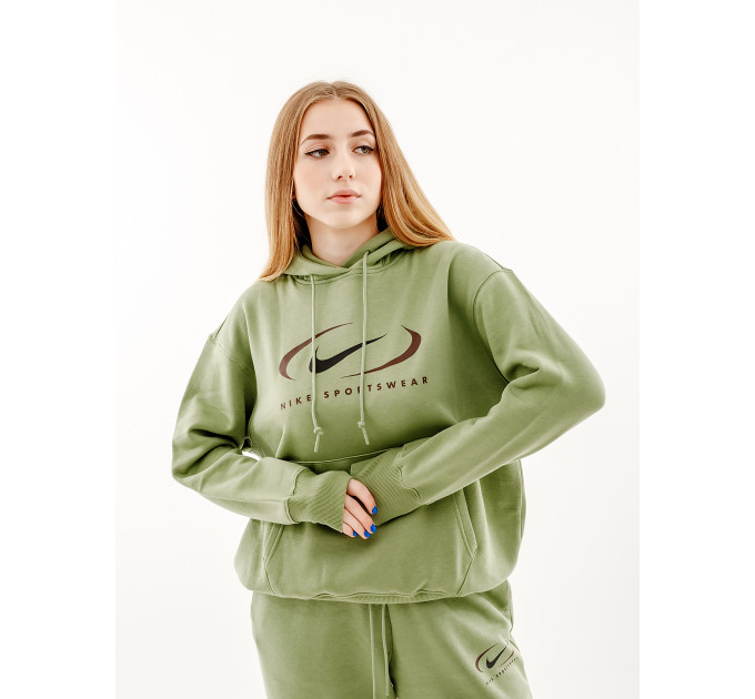 Жіноча Худі Nike NS FLC OS PO HD SWSH Зелений M (7dFN7698-386 M) Жіноча Худі Nike NS FLC OS PO HD SWSH Зелений M (7dFN7698-386 M)