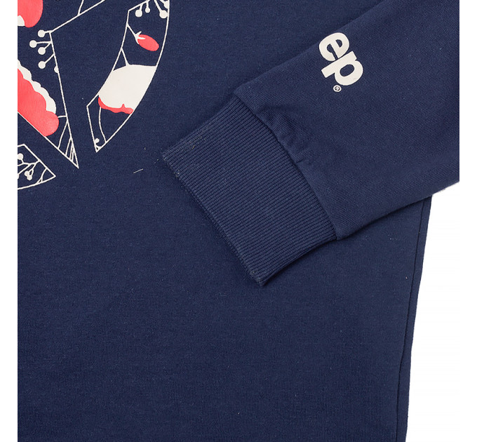 Жіноче Худі JEEP HOODED CROPPED SWEATSHIRT STAR Botanical Print Синій XS (O102607-A184 XS)