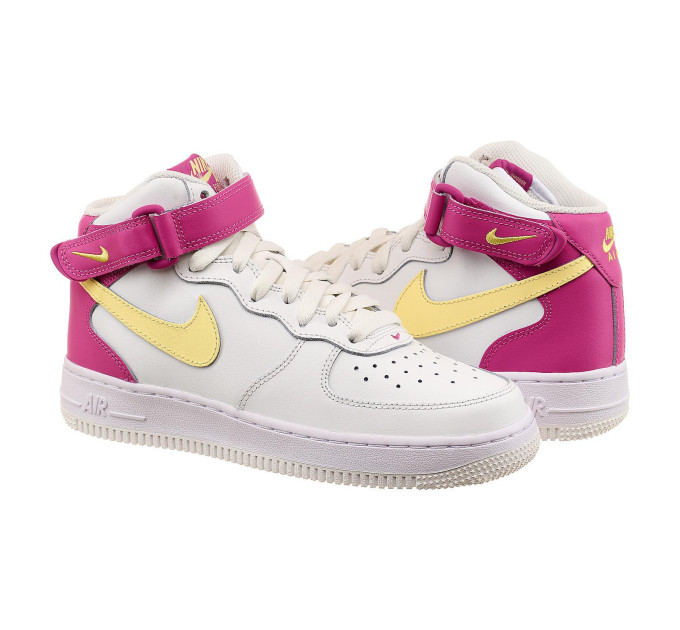 Жіночі Кросівки Nike Air Force 1 Mid Білий Рожевий 38 (7dDH2933-100 38)